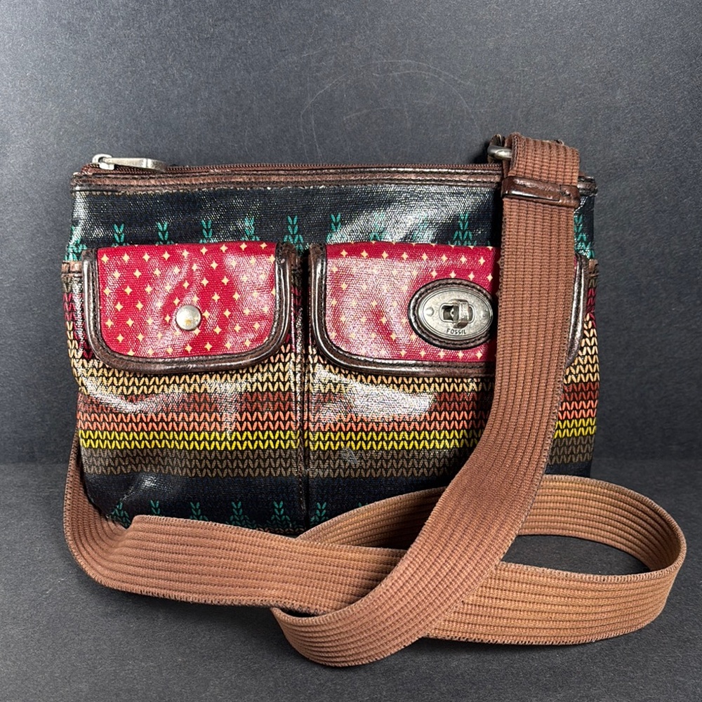 Fossil Key-Per Coated Canvas Women's Crossbody Bag
